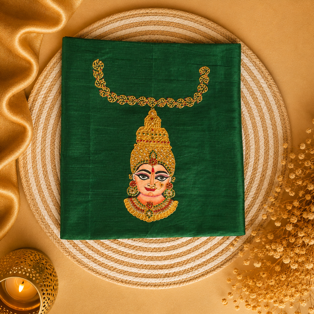Heritage Goddess Hand Painted Premium Blouse collection  (Unstitched-Raw silk)
