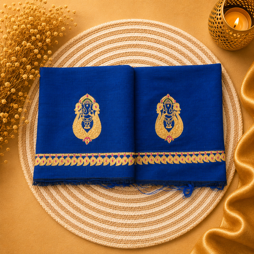 Heritage Jewellery Style Tanjore Painting Premium Blouse collection  (Unstitched-Raw silk)